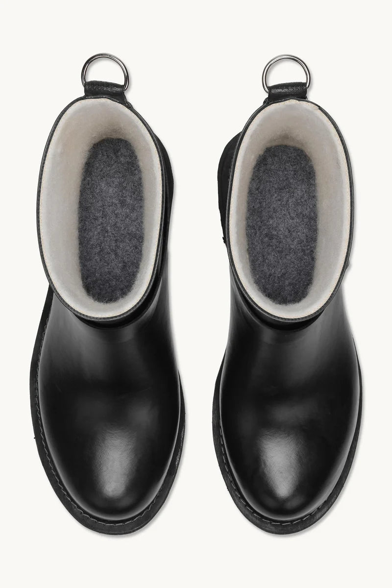 SHORT BIKER RUBBER BOOTS (BLACK) - ILSE JACOBSEN