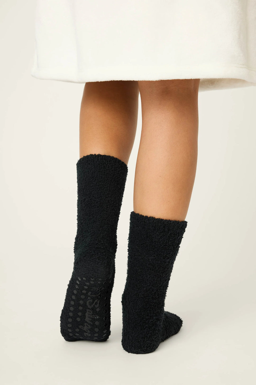 HAPPIEST OF HOURS RIBBED CREW SOCK (BLACK) - PJ SALVAGE