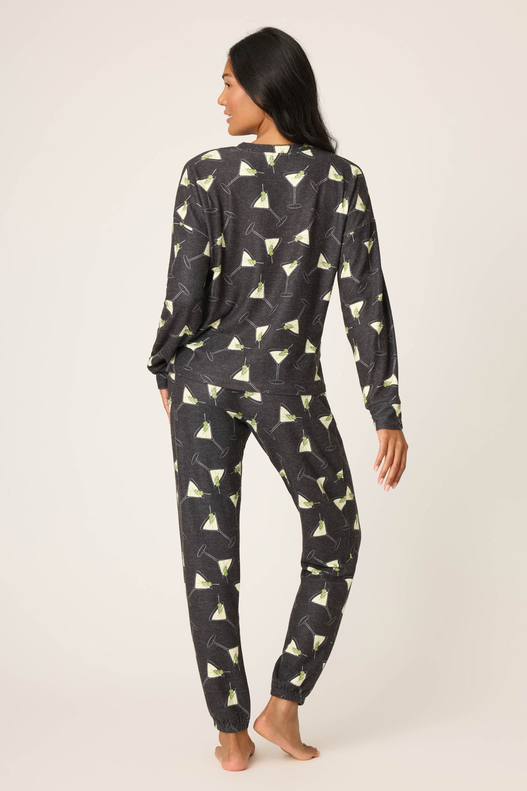 MERRIER WITH A MARTINI PJ SET (BLACK) - PJ SALVAGE