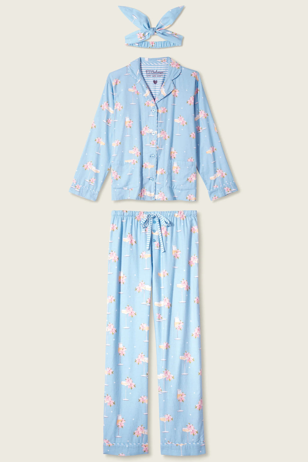 FIZZ THE SEASON PJ SET (LIGHT SKY) - PJ SALVAGE