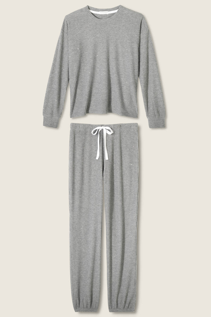 FIRESIDE SPARKLE PJ SET (HEATHER CHARCOAL) - PJ SALVAGE