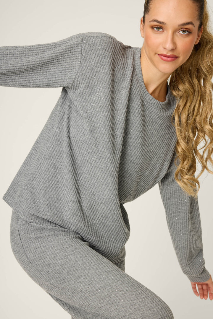 FIRESIDE SPARKLE PJ SET (HEATHER CHARCOAL) - PJ SALVAGE