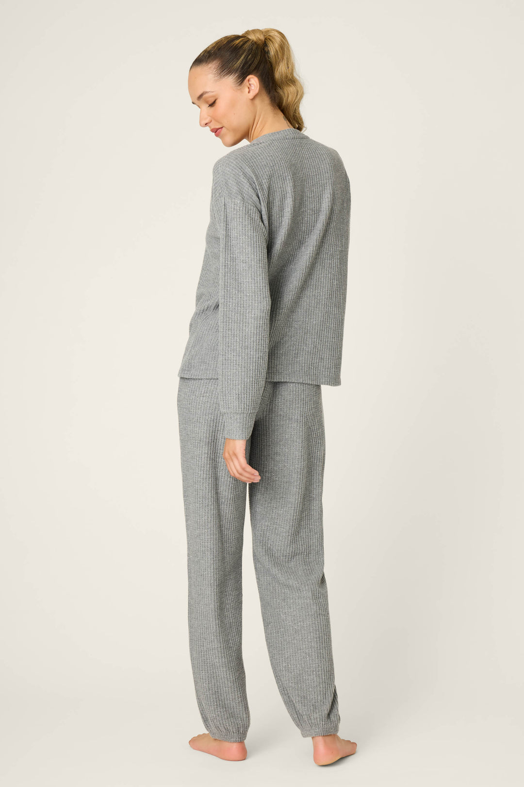 FIRESIDE SPARKLE PJ SET (HEATHER CHARCOAL) - PJ SALVAGE