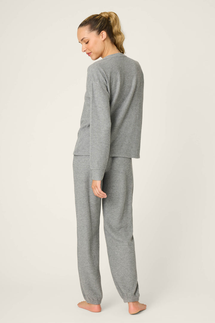 FIRESIDE SPARKLE PJ SET (HEATHER CHARCOAL) - PJ SALVAGE