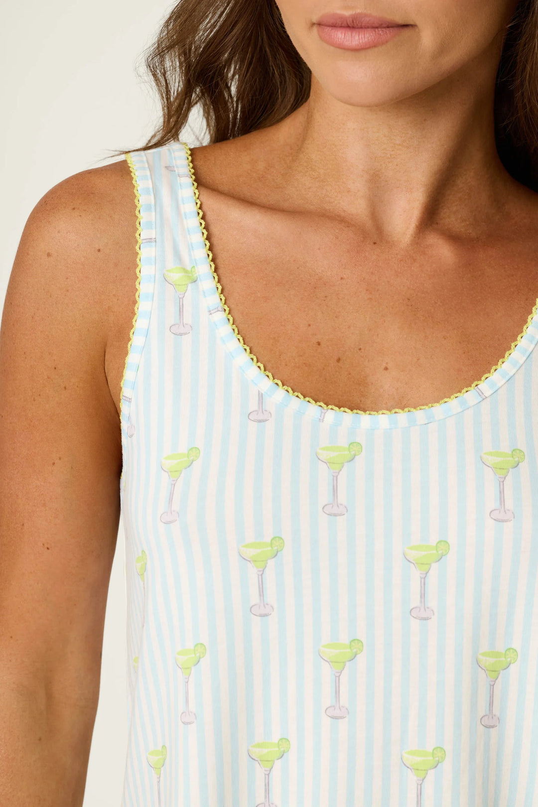 PLAYFUL PRINTS STRIPED SHORT PJ SET (LIGHT BLUE) - PJ SALVAGE