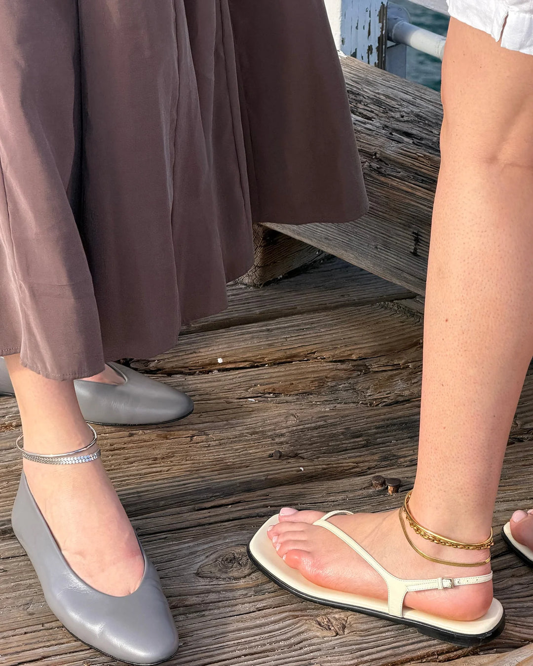 DOUBLE AMALFI ANKLET L (SILVER) - JENNY BIRD