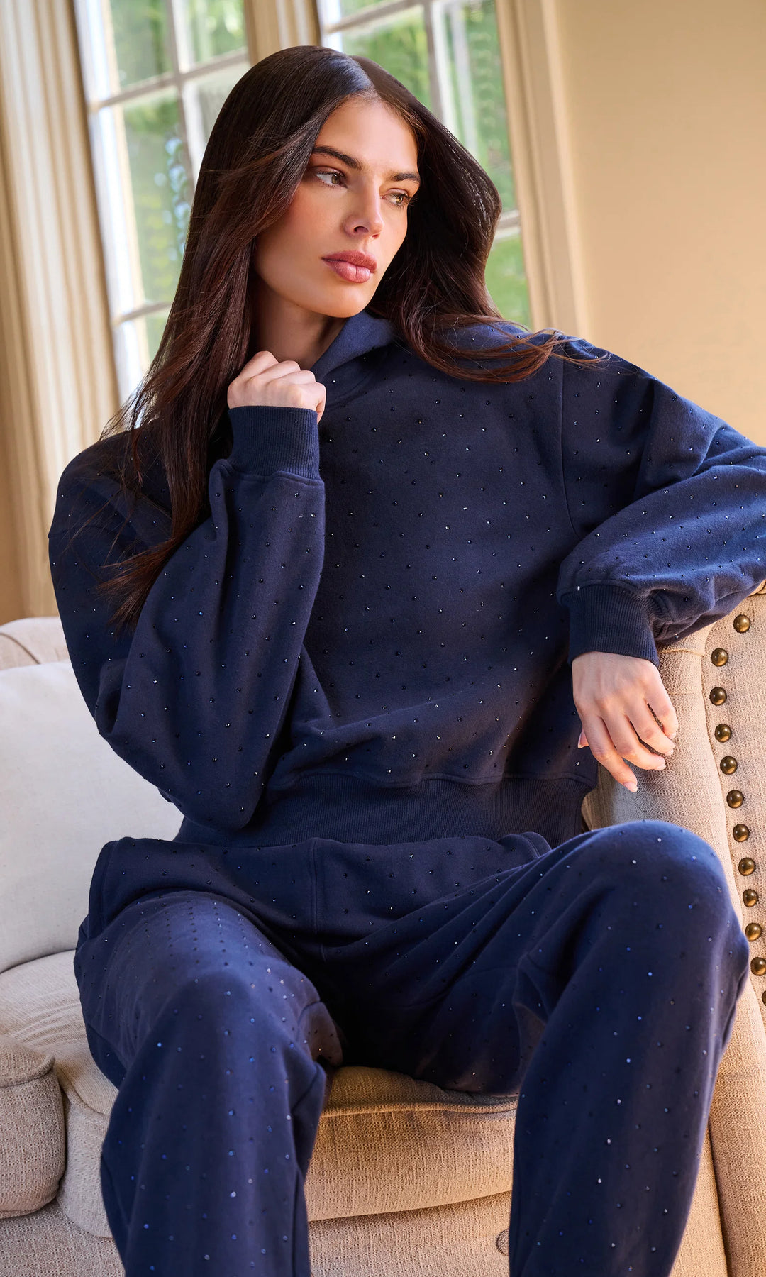 RENAE CRYSTAL HOODIE (MIDNIGHT NAVY) - GENERATION LOVE