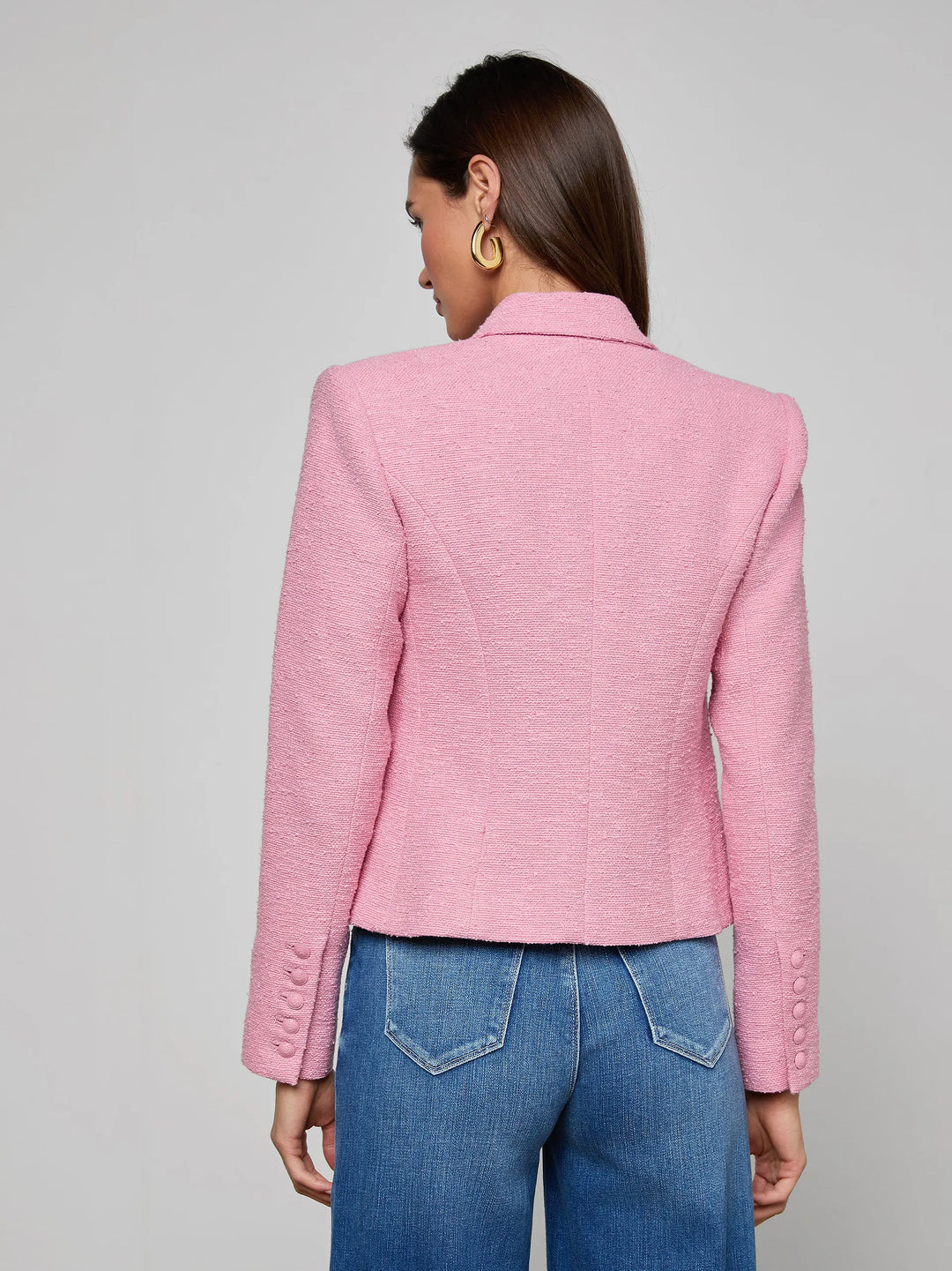 BROOKE DBL BREASTED CROP BLAZER (FONDANT PINK) - L'AGENCE