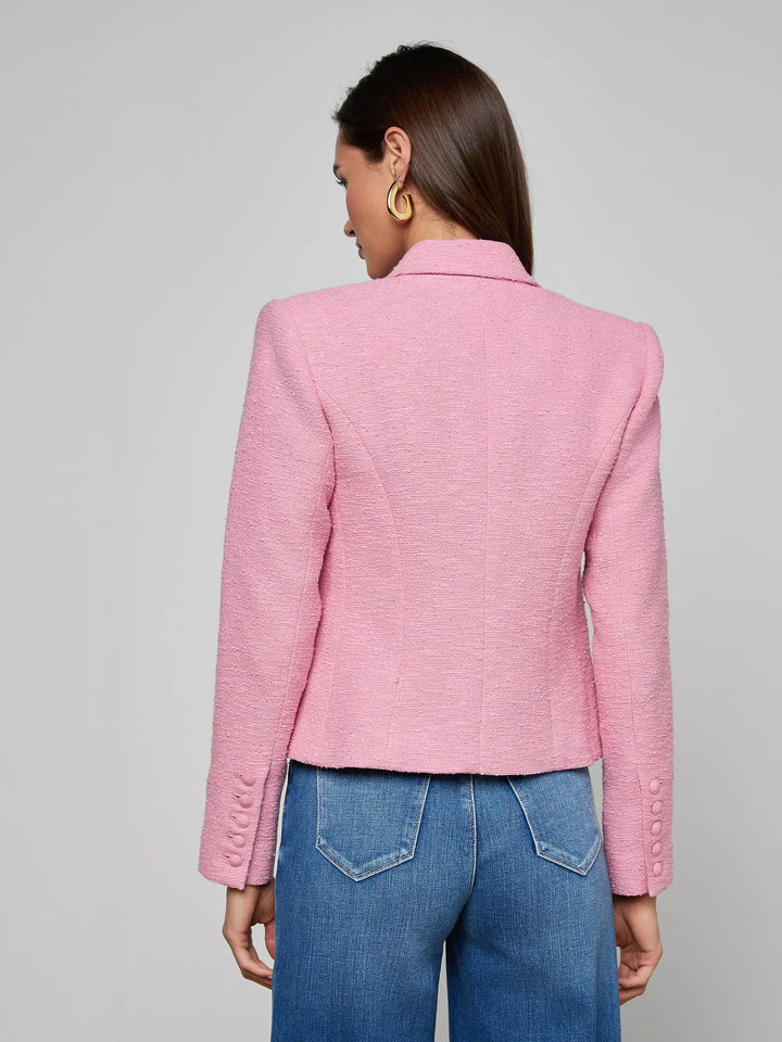BROOKE DBL BREASTED CROP BLAZER (FONDANT PINK) - L'AGENCE