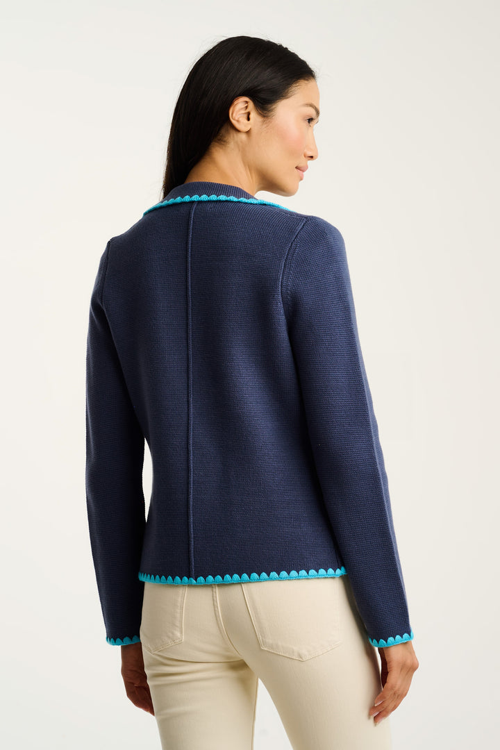 STITCHY MIX BLAZER (BLUE BURST) - LISA TODD