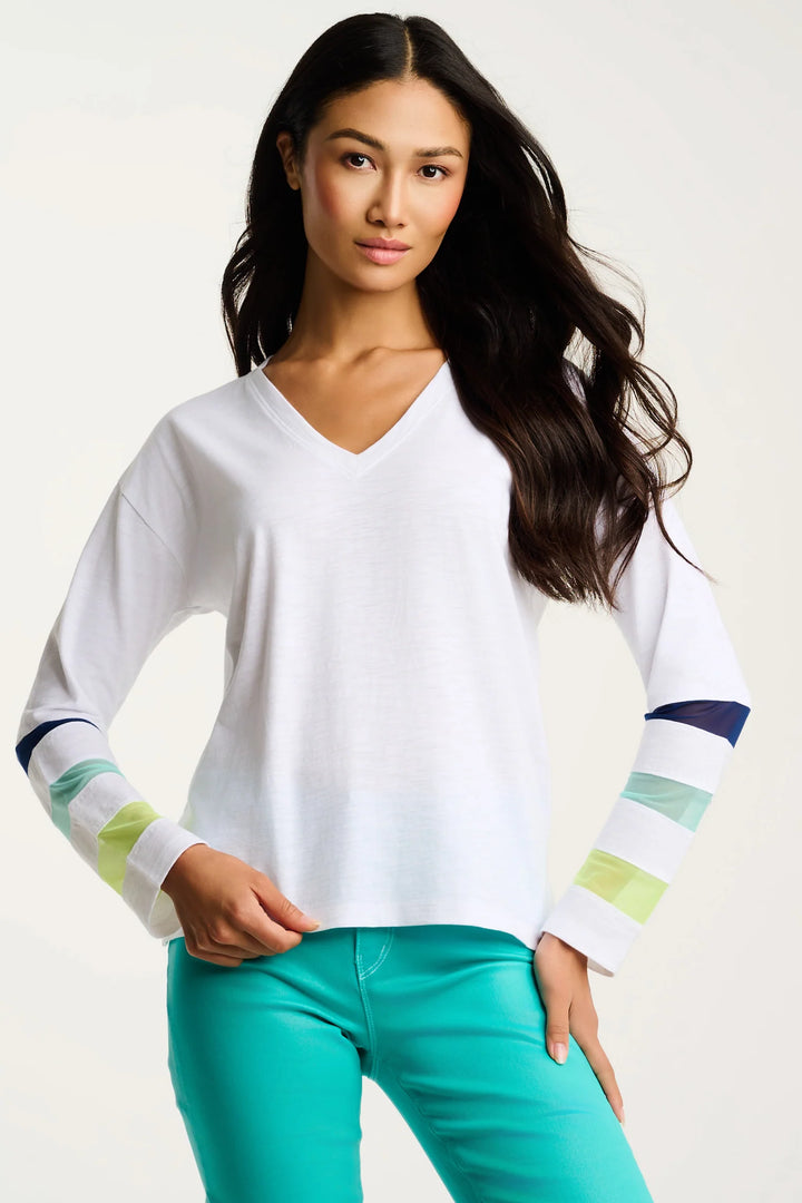 MESH FEST V-NECK (WHITE) - LISA TODD