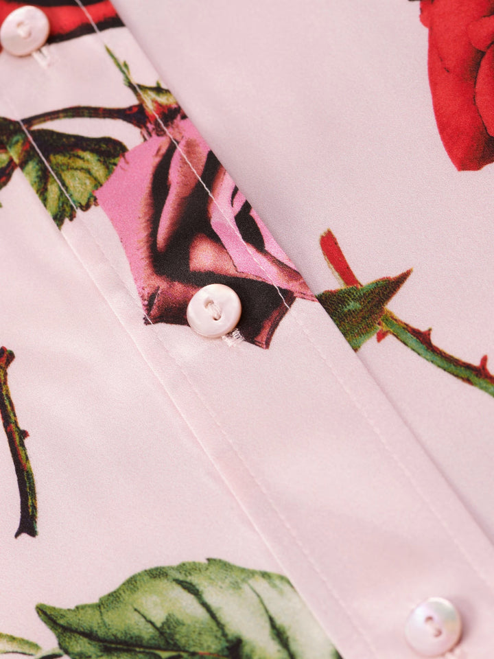 DANI 3/4 SLEEVE BLOUSE (PINK MULTI ROMANTIC ROSE) - L'AGENCE