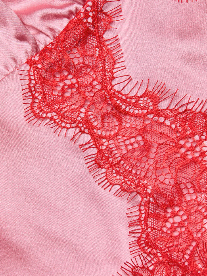 KIMBER LACE INSERT CAMI (FONDANT PINK/CHILI PEPPER) - L'AGENCE