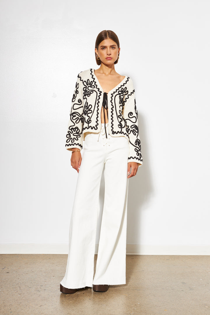 SABLE ABSTRACT CARDIGAN (ABSTRACT GARDEN) - LINE