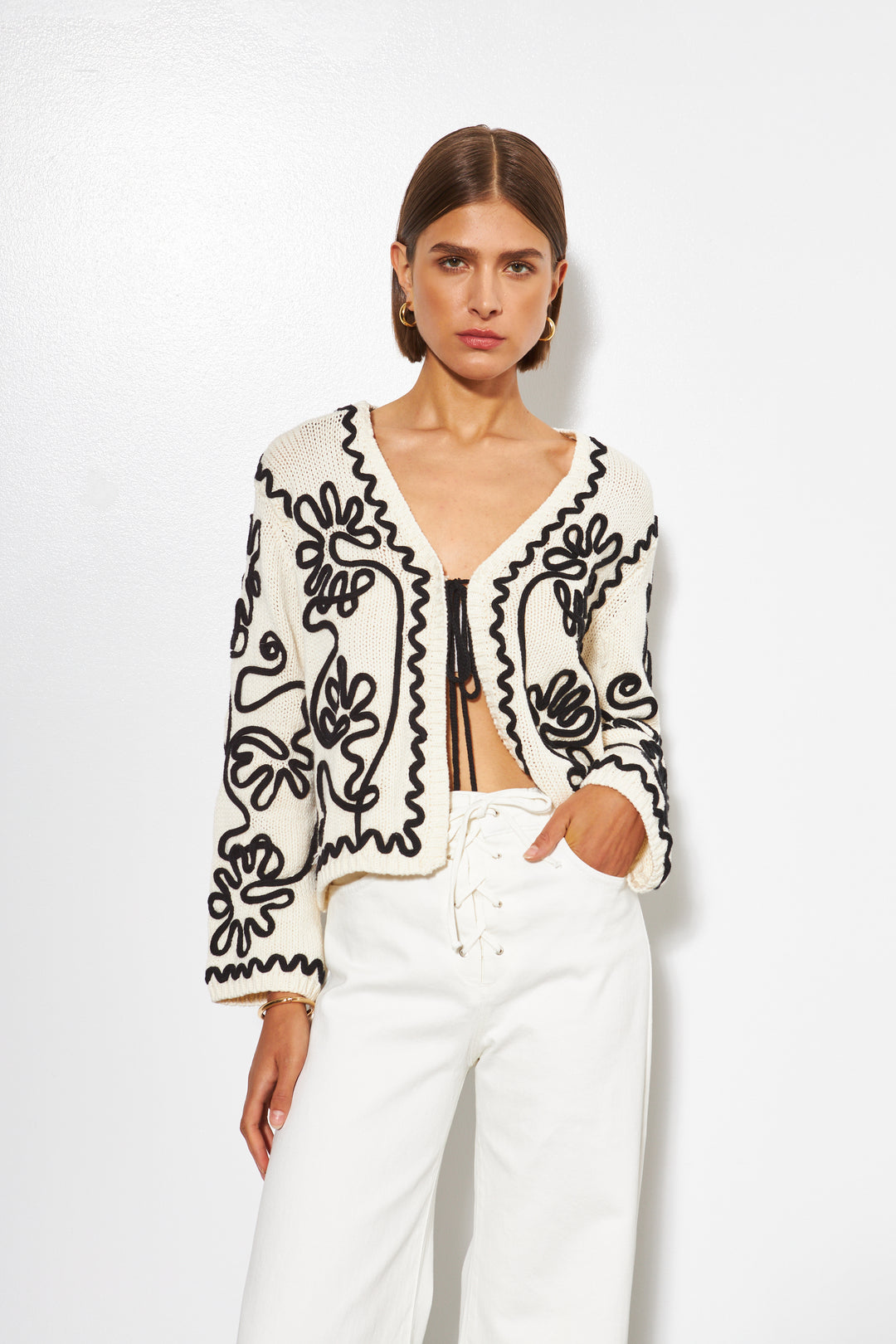 SABLE ABSTRACT CARDIGAN (ABSTRACT GARDEN) - LINE