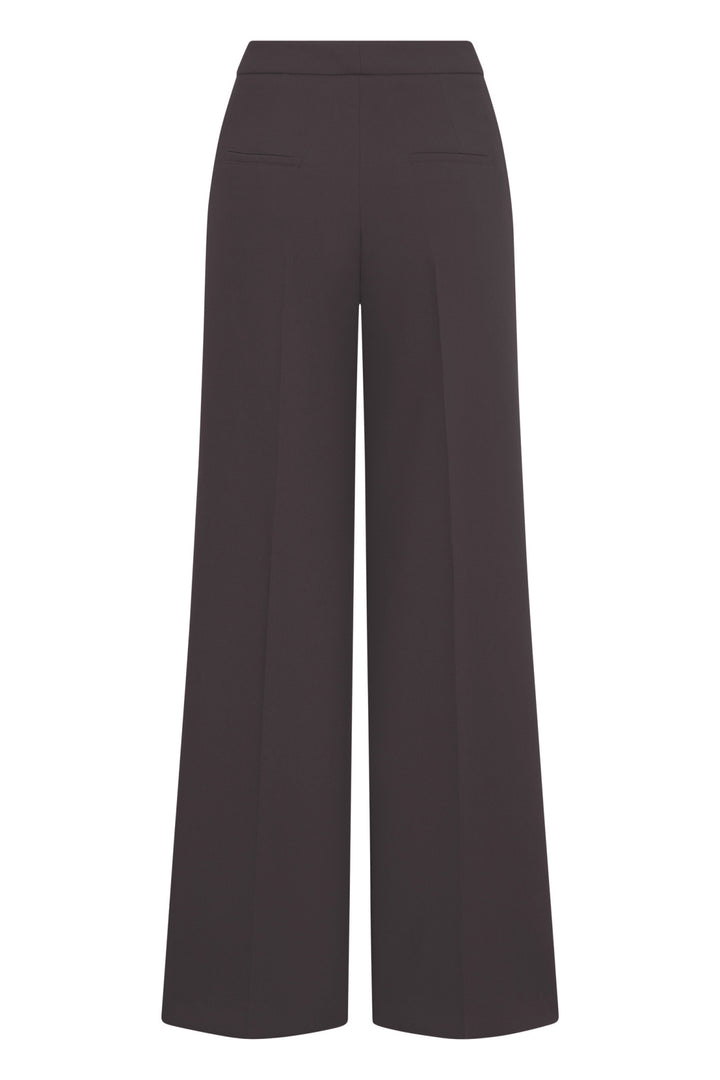 BRIDGET OPTICAL FINE WOOL PANT (DAKR BROWN) - SEDUCTIVE