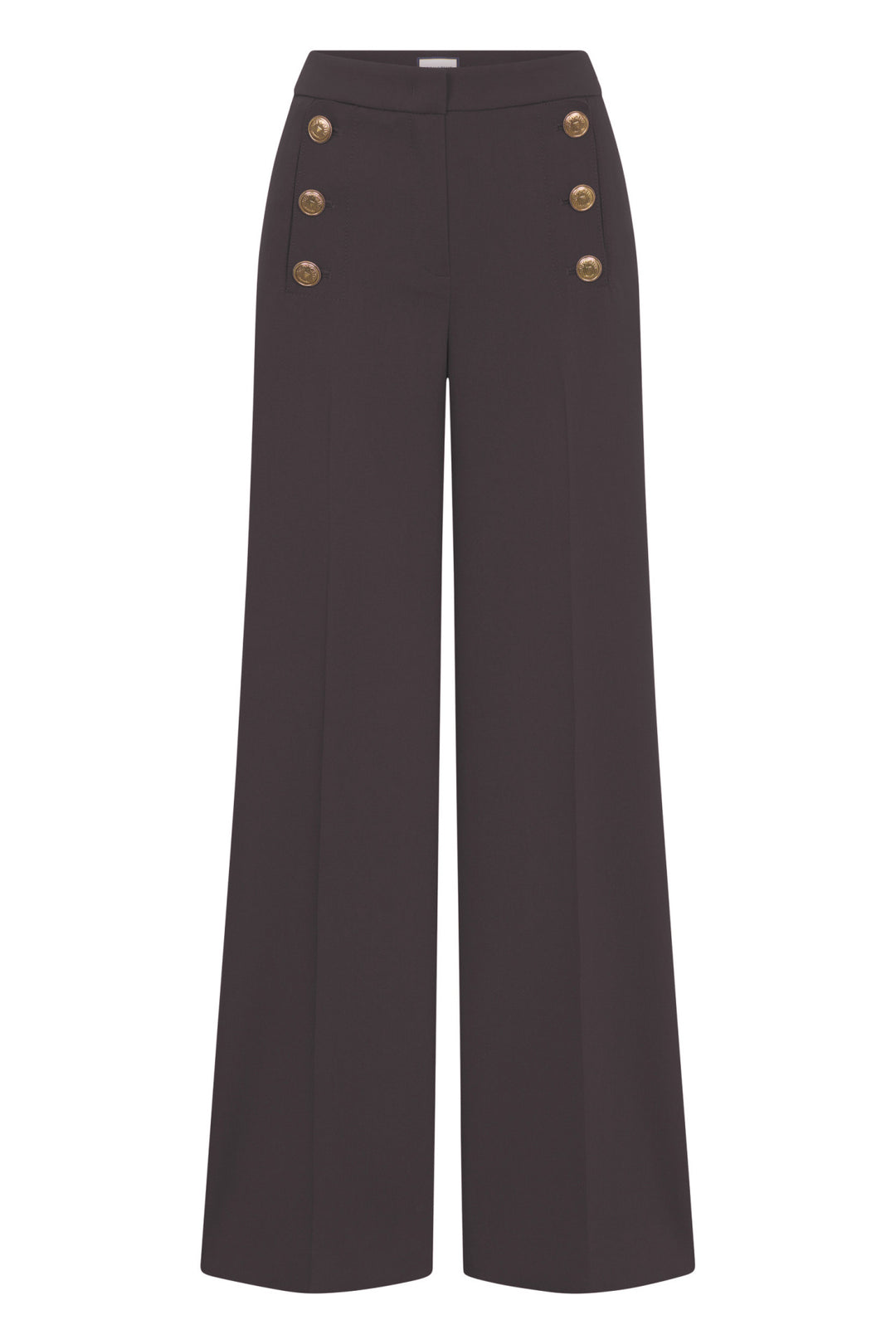 BRIDGET OPTICAL FINE WOOL PANT (DAKR BROWN) - SEDUCTIVE