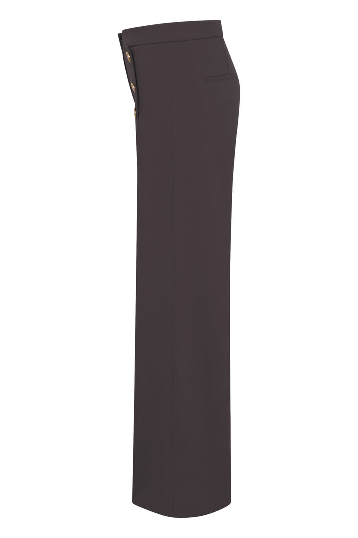 BRIDGET OPTICAL FINE WOOL PANT (DAKR BROWN) - SEDUCTIVE