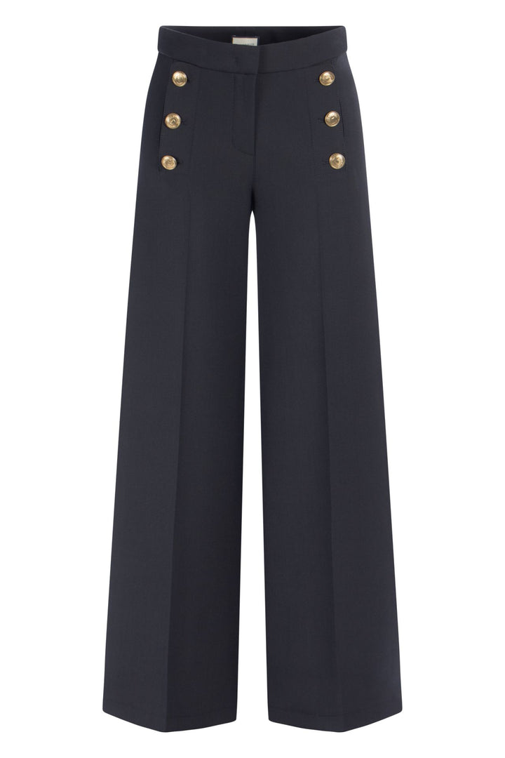 BRIDGET OPTICAL FINE WOOL PANT - SEDUCTIVE