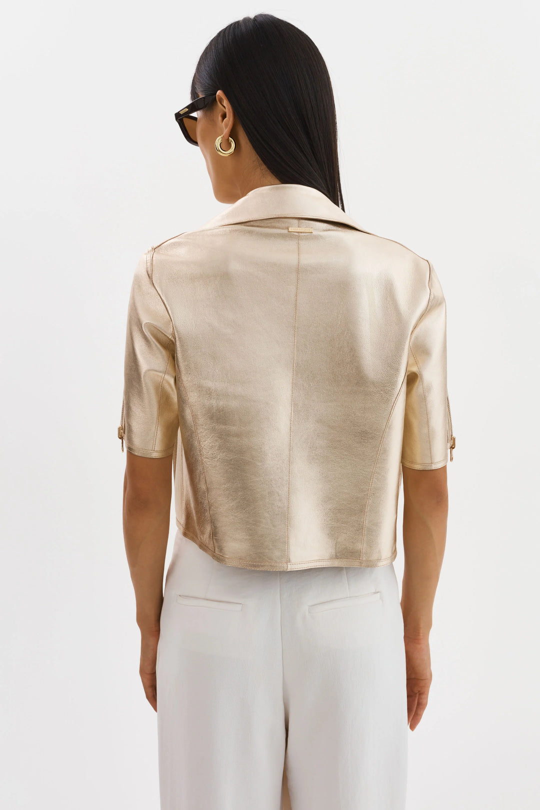 SEVANA REVERSIBLE LEATHER JACKET (WHEAT/GOLD) - LAMARQUE