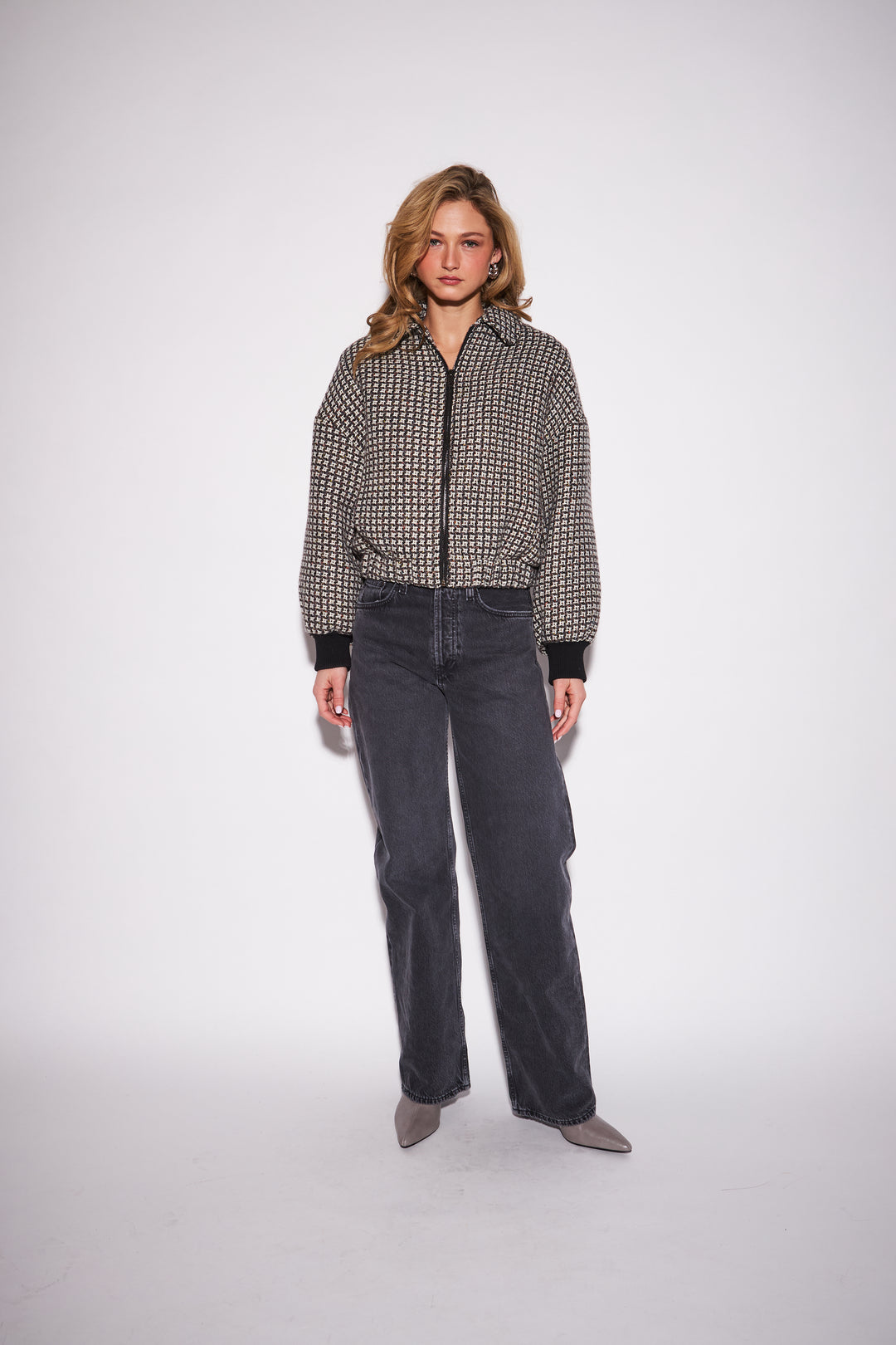 SHAD TWEED BOMBER JACKET (MANHATTAN TWEED) - JOHN+JENN