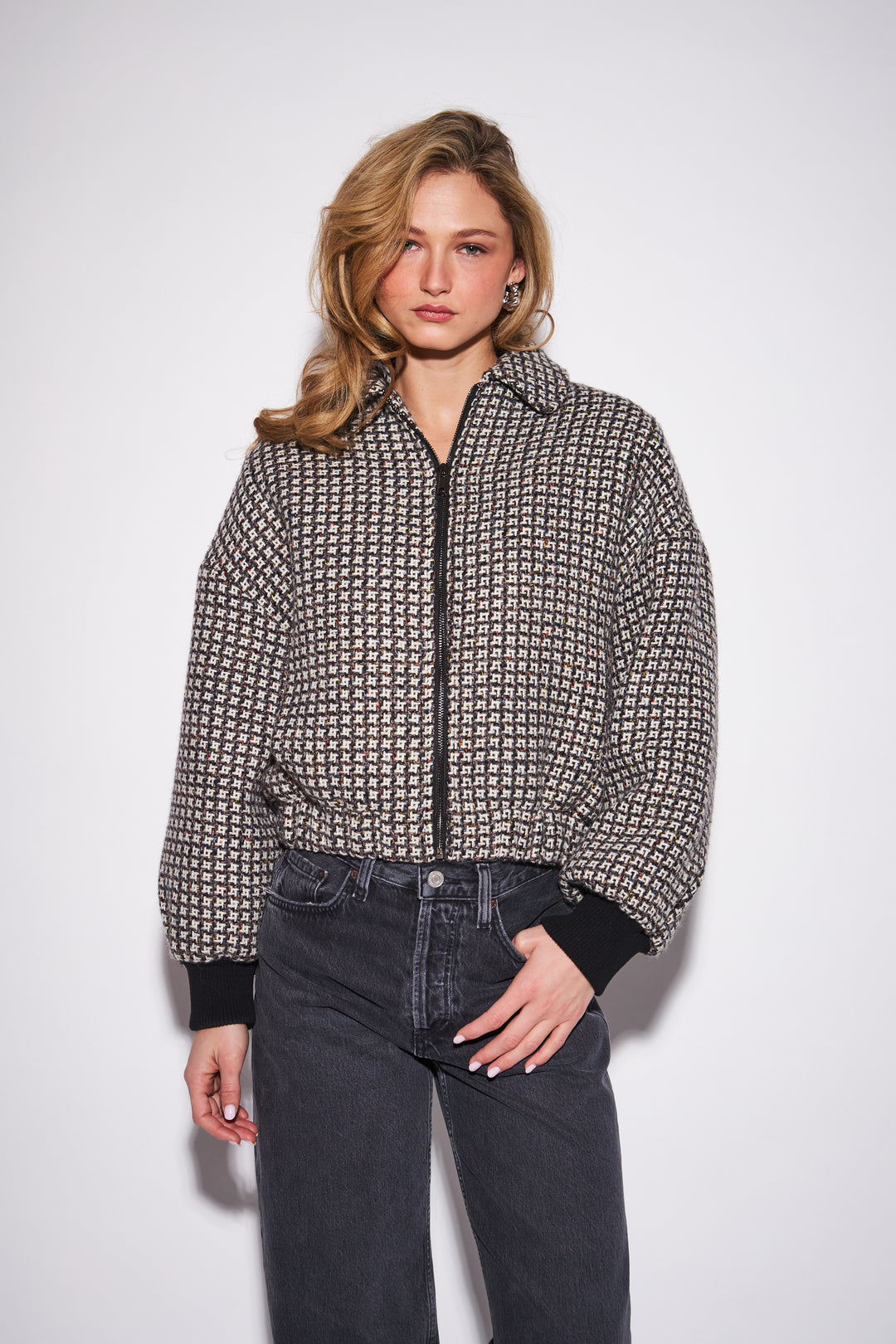 SHAD TWEED BOMBER JACKET (MANHATTAN TWEED) - JOHN+JENN