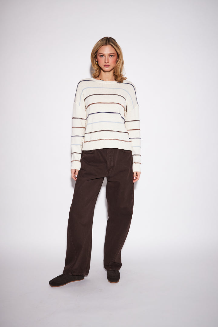 SHERRY STRIPED CREWNECK (HARVEST STRIPE) - JOHN+JENN