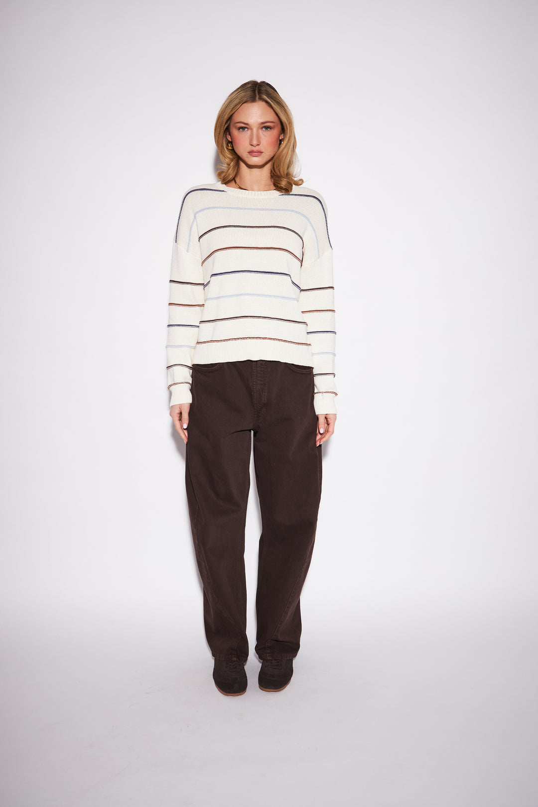 SHERRY STRIPED CREWNECK (HARVEST STRIPE) - JOHN+JENN