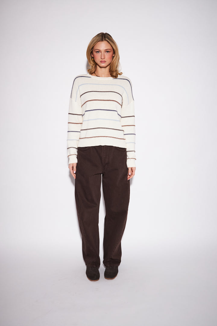 SHERRY STRIPED CREWNECK (HARVEST STRIPE) - JOHN+JENN