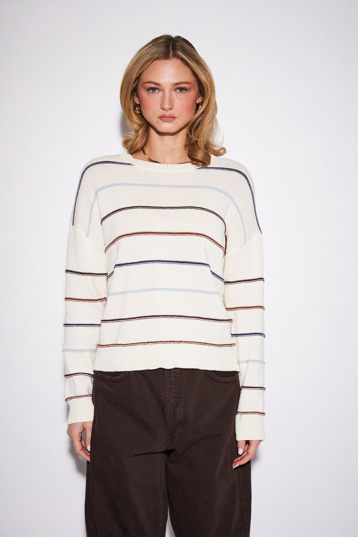 SHERRY STRIPED CREWNECK (HARVEST STRIPE) - JOHN+JENN