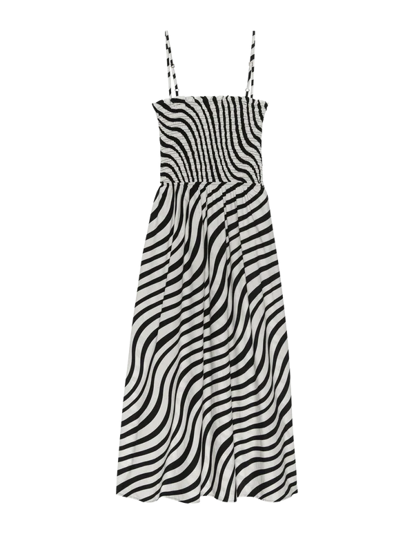SIBELLE SMOCKED MIDI DRESS - NATION