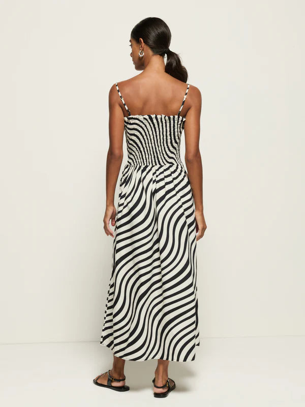 SIBELLE SMOCKED MIDI DRESS - NATION