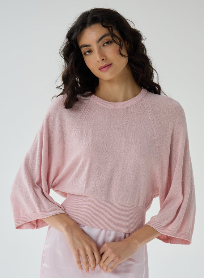 WIDE SLEEVE RAGLAN CREWNECK (CAMEO) - AUTUMN CASHMERE