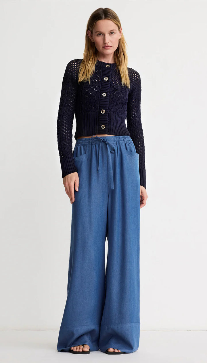 CROCHET CARDIGAN (NAVY) - SMYTHE