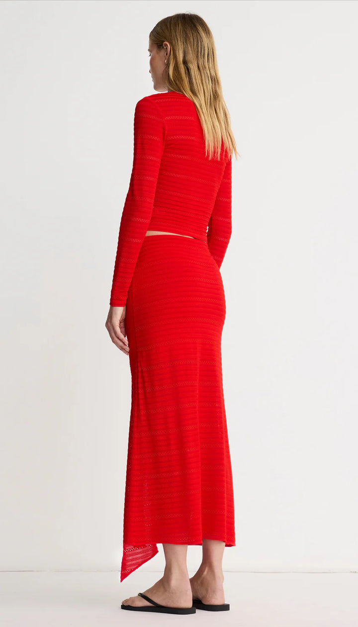 PULL ON DRAPE SKIRT (RED) - SMYTHE