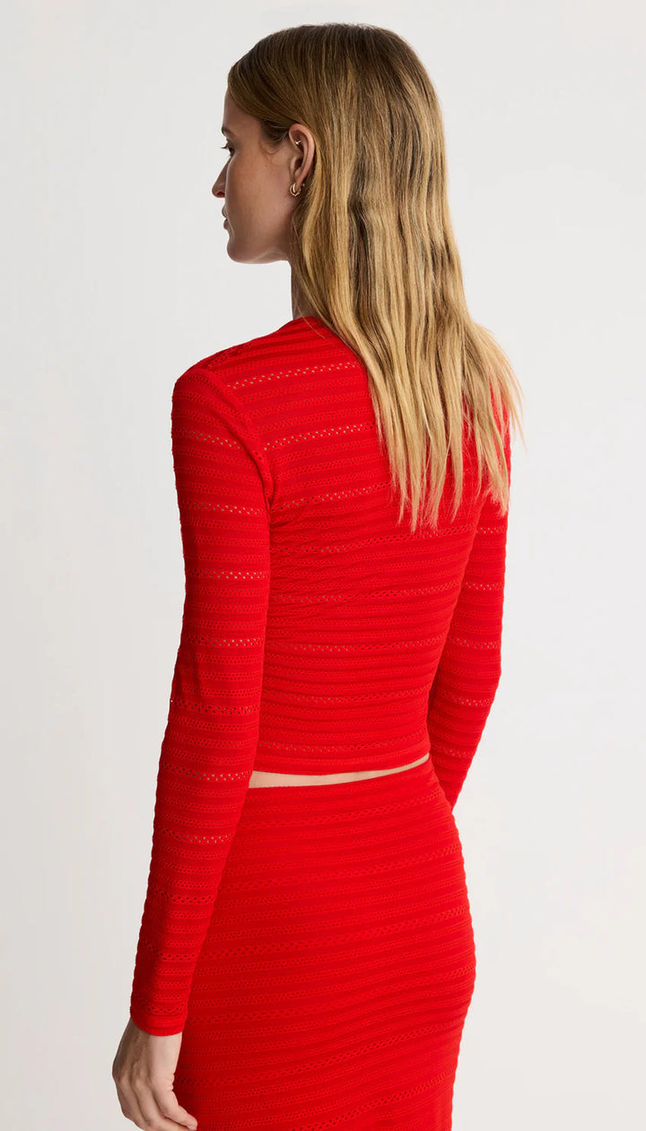 LONG SLEEVE CROPPED CREWNECK (RED) - SMYTHE