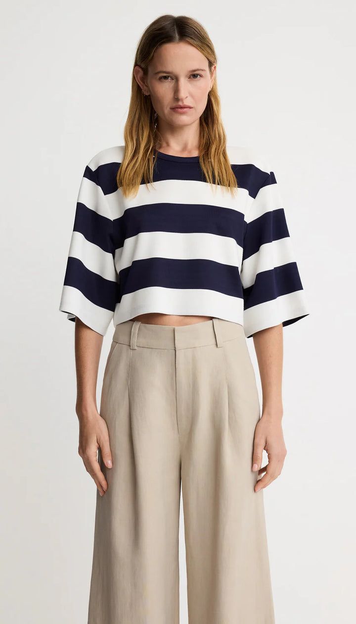 CROPPED SWING TEE (NAVY) - SMYTHE