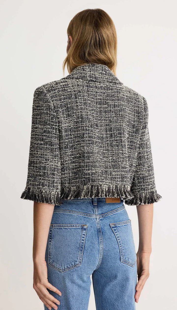 CROPPED SLEEVE MINI JACKET (BLACK) -SMYTHE