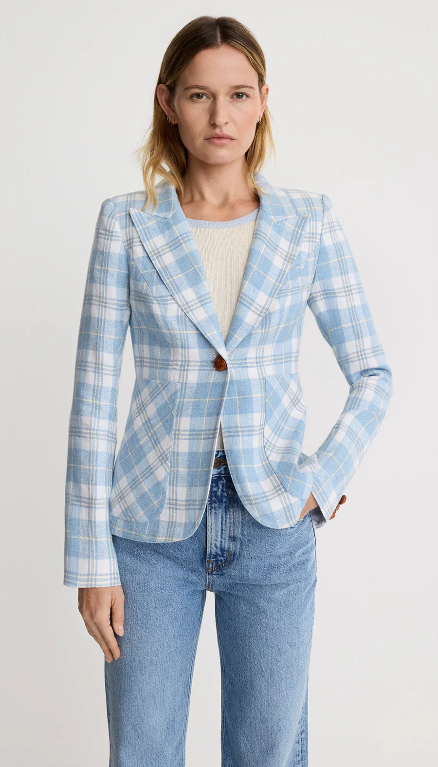 PATCH POCKET DUCHESS BLAZER (BLUE) - SMYTHE