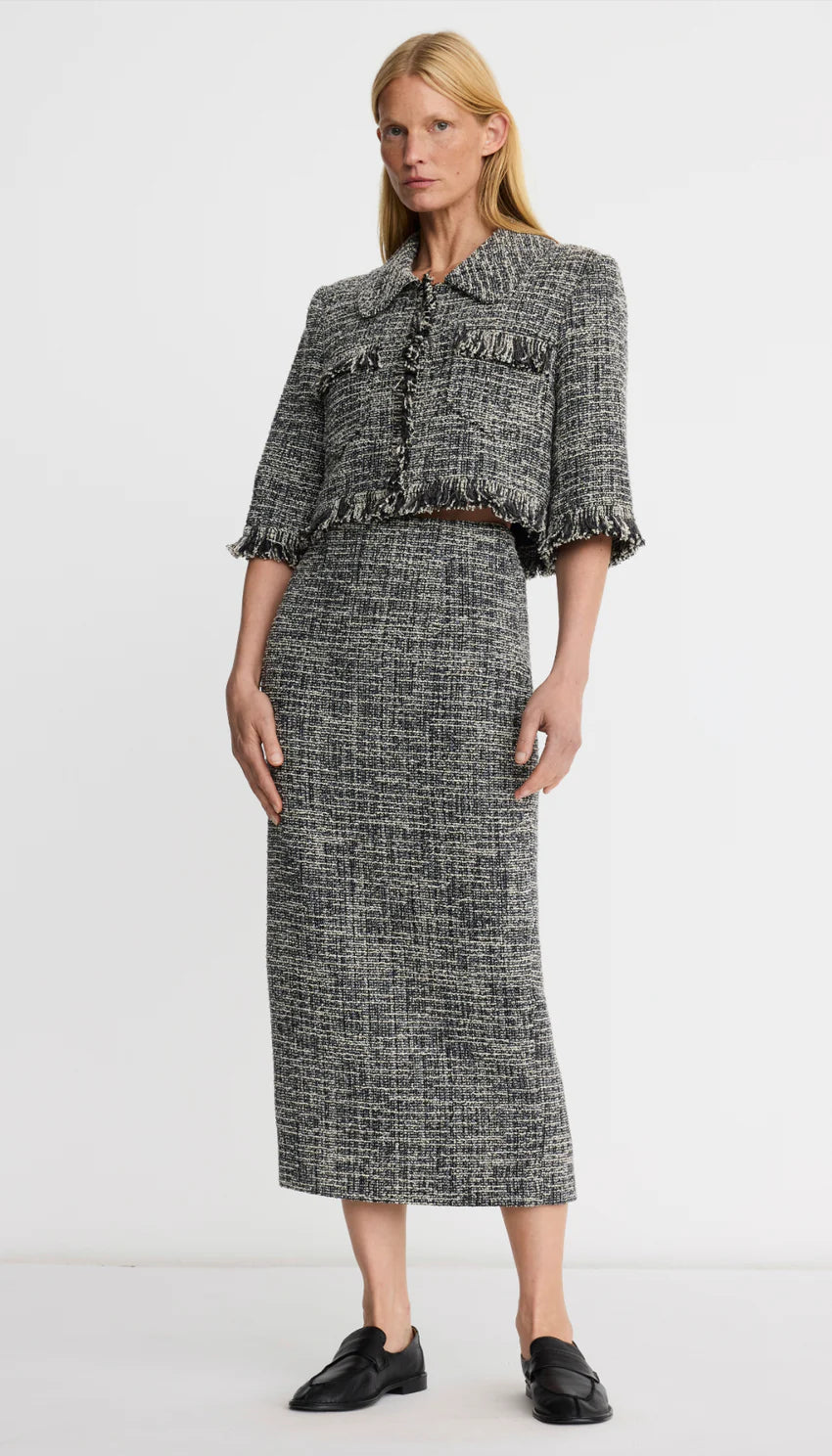 CROPPED SLEEVE MINI JACKET (BLACK) -SMYTHE