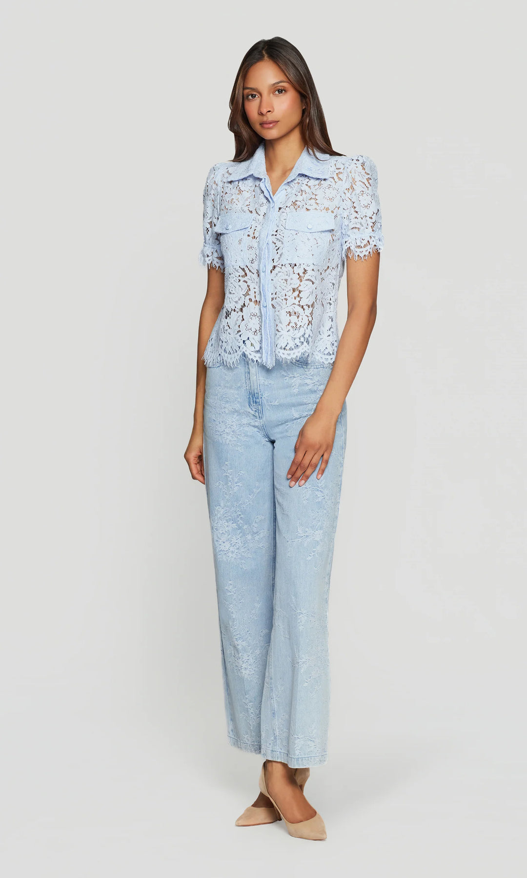 MINA LACE SHIRT (LIGHT BLUE) - GENERATION LOVE