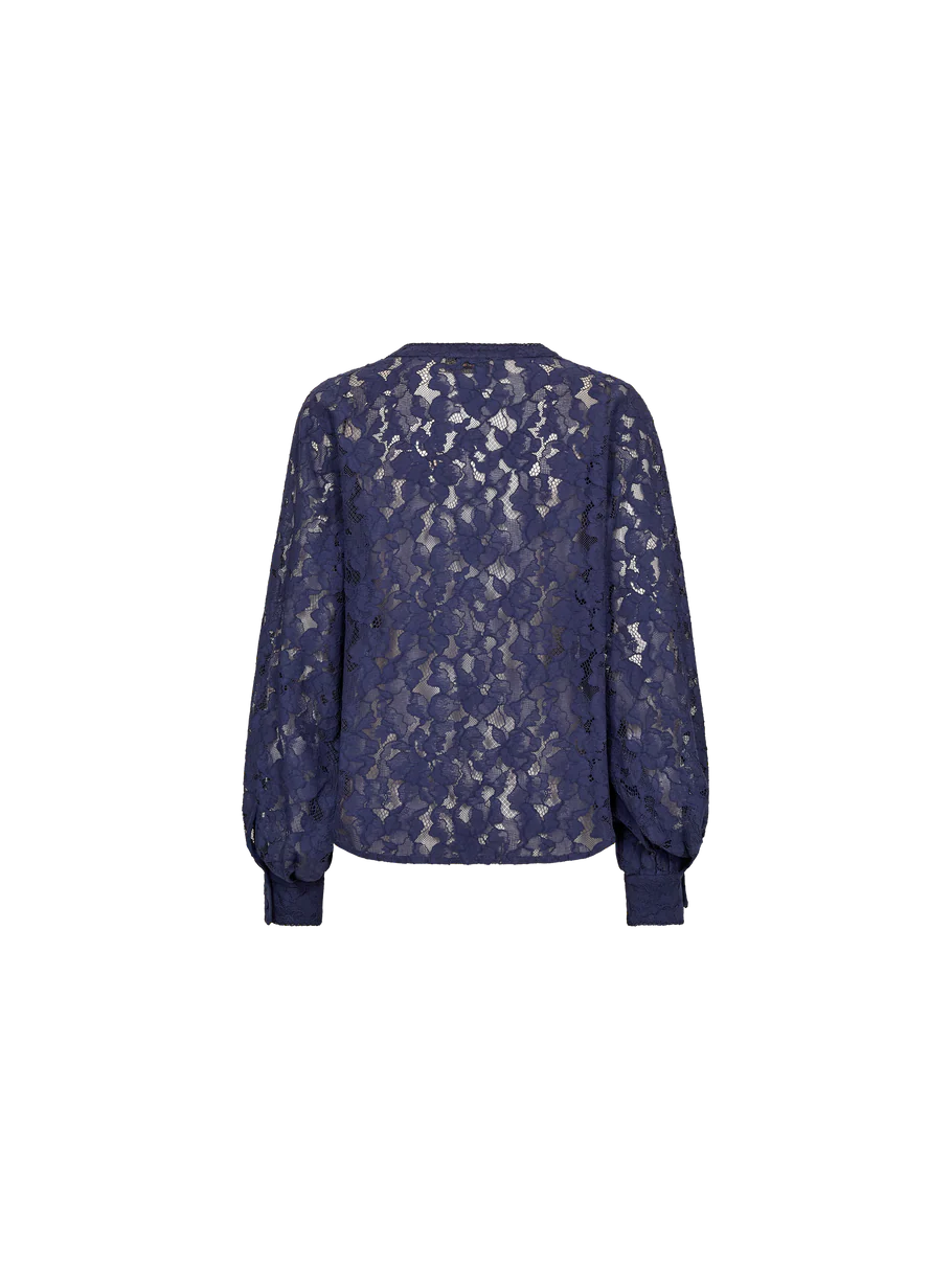 YEN RIVER LACE BLOUSE (CROWN BLUE) - MOS MOSH