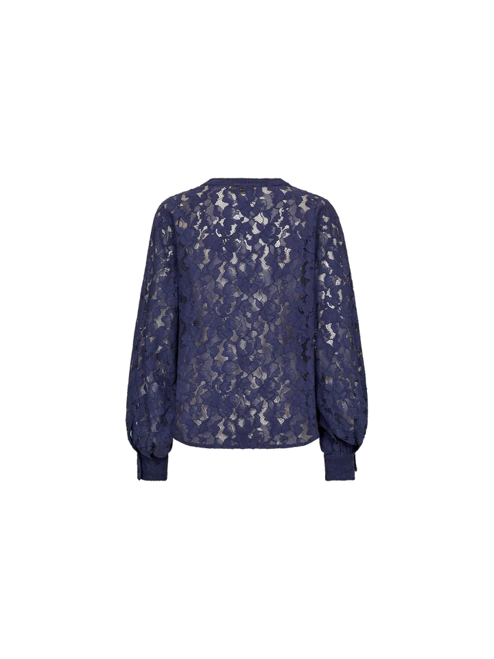YEN RIVER LACE BLOUSE (CROWN BLUE) - MOS MOSH