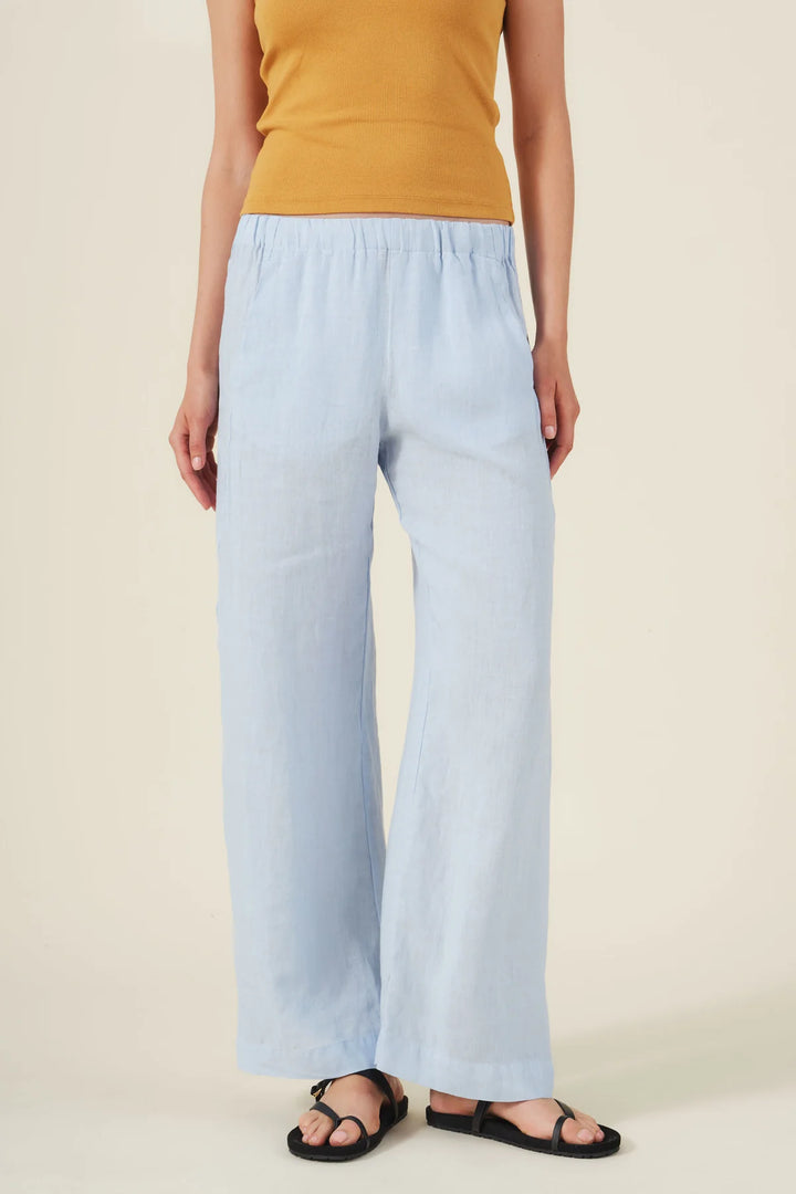 STEPHANIE WOVEN LINEN PANTS (BILLOW) - VELVET