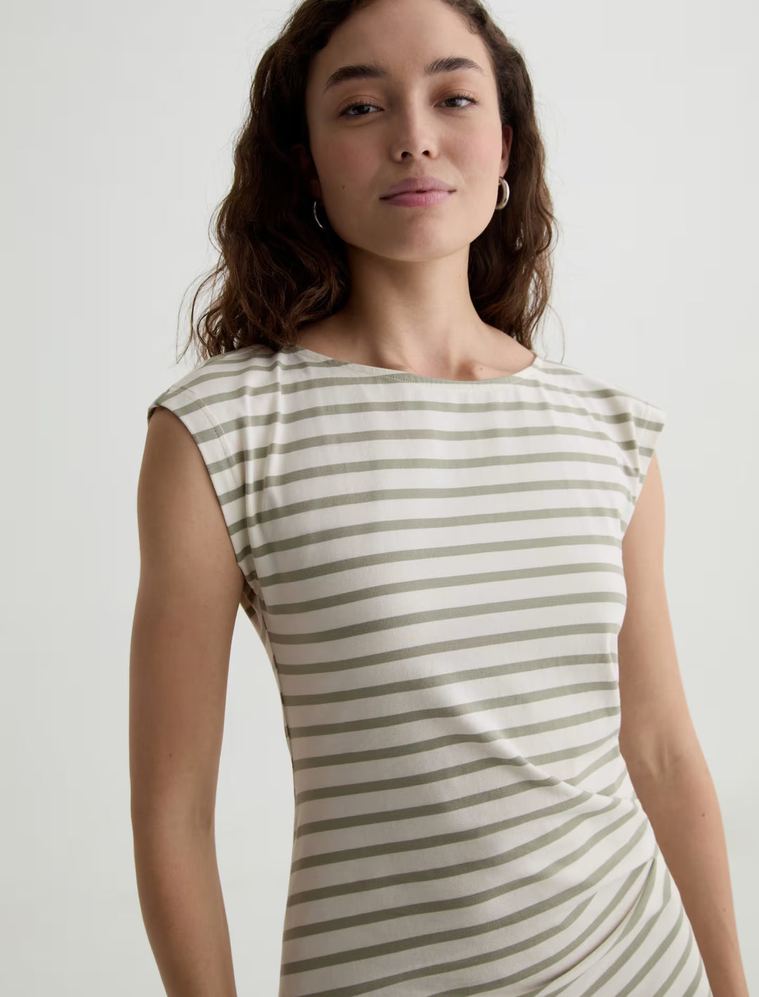 AJA T-SHIRT DRESS (POWDER/SPRUCE GREEN) - A.G. DENIM