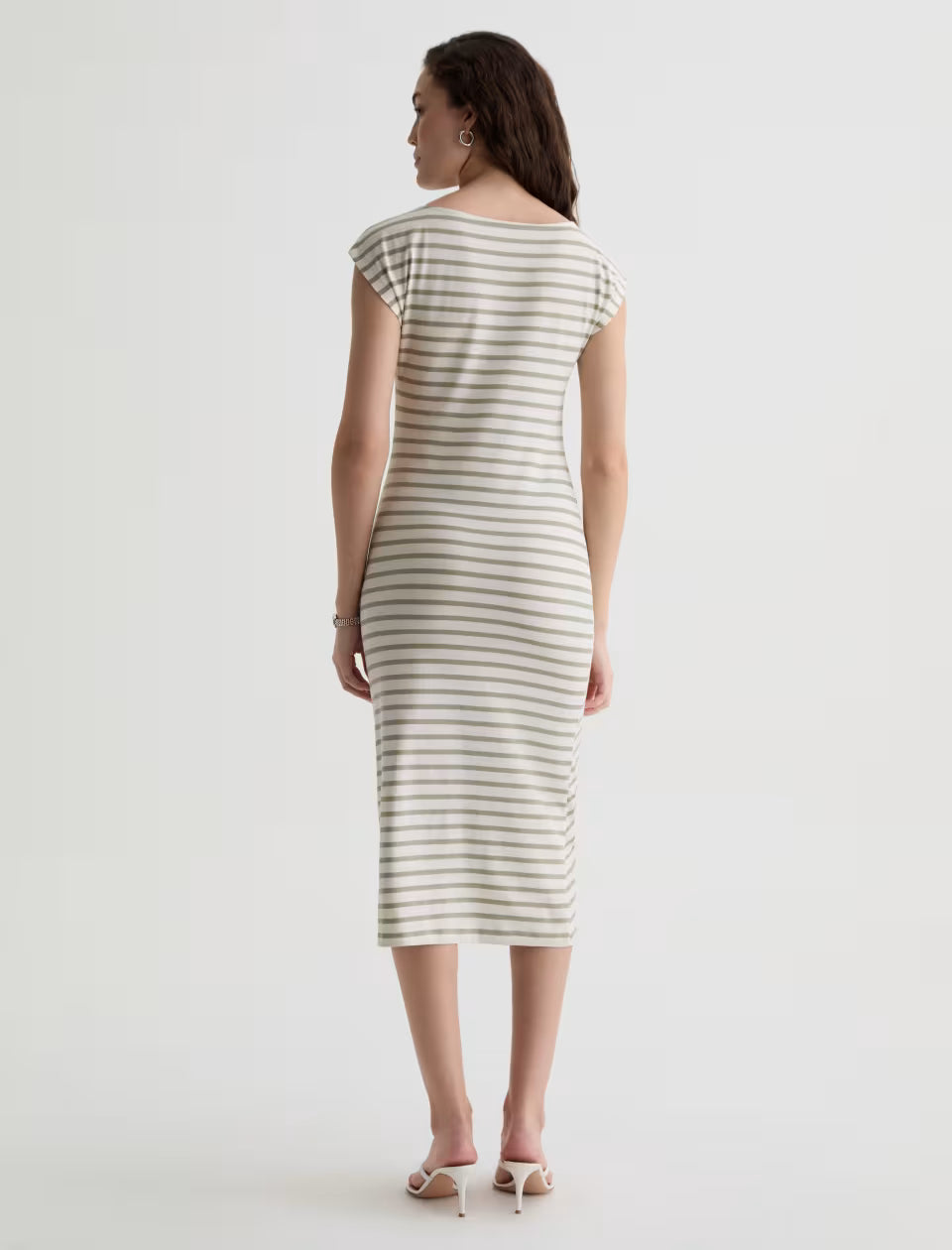 AJA T-SHIRT DRESS (POWDER/SPRUCE GREEN) - A.G. DENIM