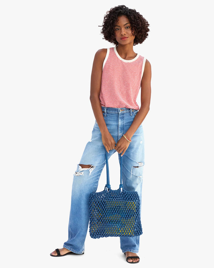 CAMP FIT TANK (BRIGHT POPPY/CREAM) - CLARE V.