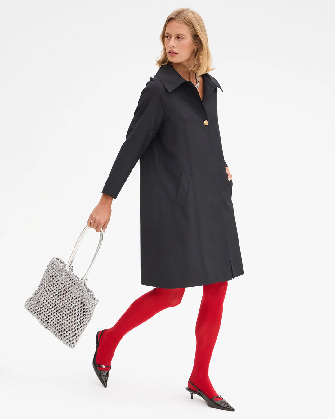 SANDY TOTE (SILVER) - CLARE V.