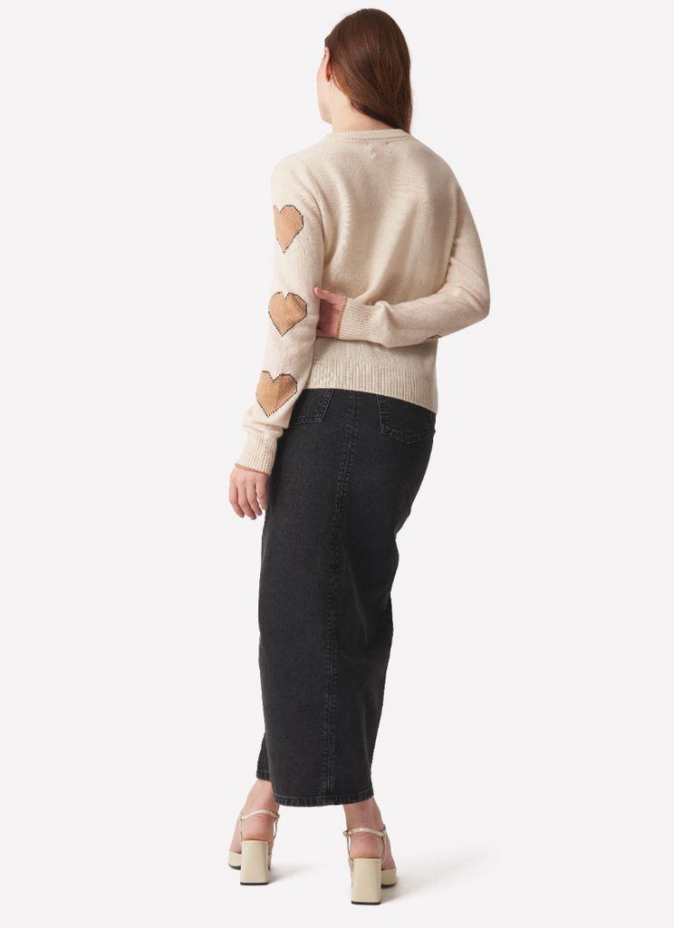 PIXEL HEART SLEEVE SWEATER - BRODIE