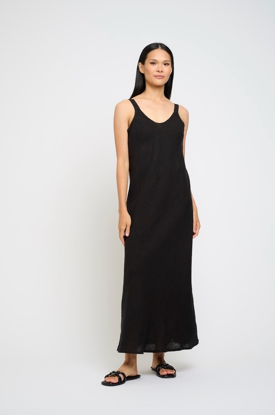 SLEEVELESS LINEN DRESS - PISTACHE